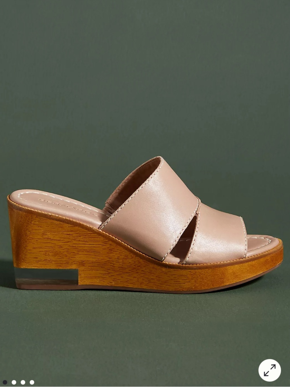Beige Double-Strap Slide Sandals - Women. Size 6M